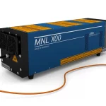 MNL X00 nitrogen laser from LTB with fiber optic connection for precise laser applications.